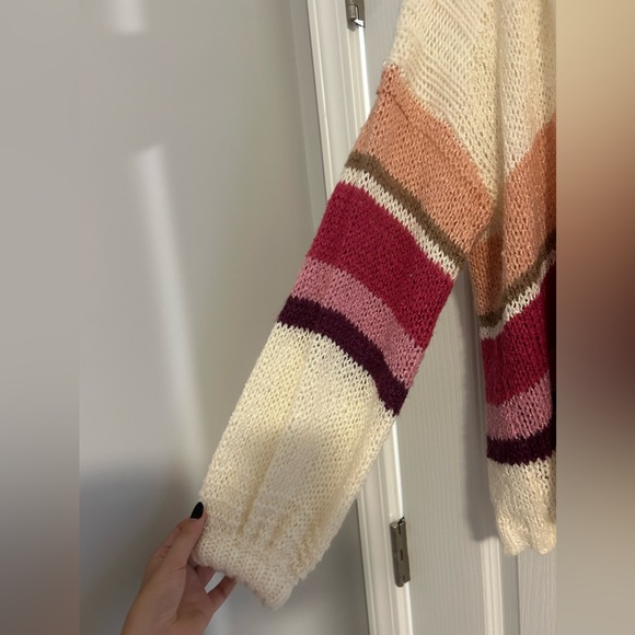 Francesca’s Pink Striped Cardigan - Picture 3 of 7